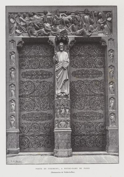 Portal do Juízo Final, Notre Dame de Paris (litho) de French School