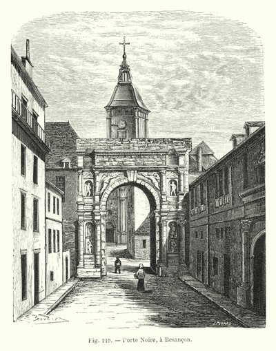 Porte Noire, em Besancon (gravura) de French School