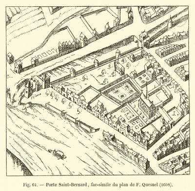 Porte Saint-Bernard, fac-símile do plano de F Quesnel, 1608 de French School