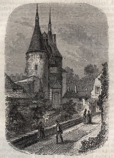 Porte de la Craffe, um vestígio de Nancy de fortificações medievais, erigido no século 14 ao norte da cidade velha - gravura na “Histoire de France” de Victor Duruy de French School