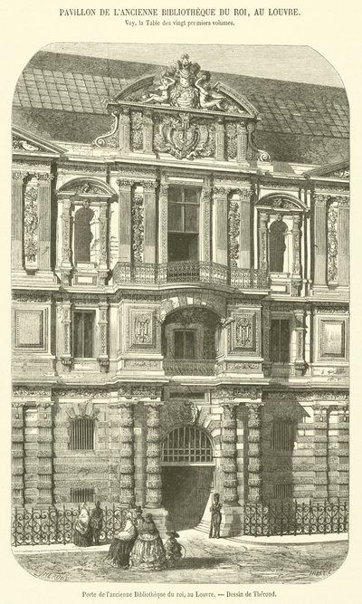 Porta da antiga Biblioteca do Rei no Louvre (gravura) de French School