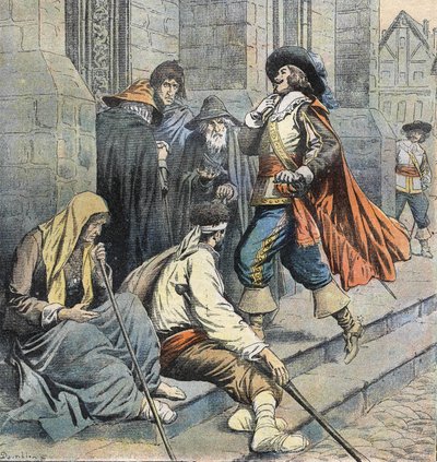 Porthos retornando à Igreja de São Leu é visto por D