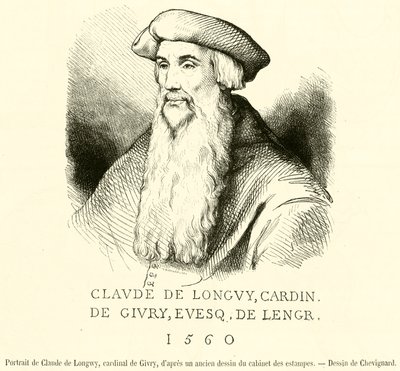 Retrato de Claude de Longwy, Cardeal de Givry (gravura) de French School