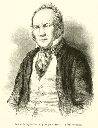Retrato de Duplessi-Bertaux gravado de French School