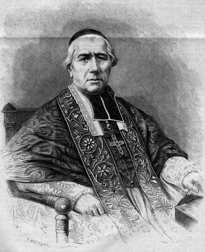 Retrato de François Nicolas Madeleine Morlot (1795-1862), arcebispo de Paris. Gravura em "Le Monde Illustre" n°299 de 3 de janeiro de 1863. de French School