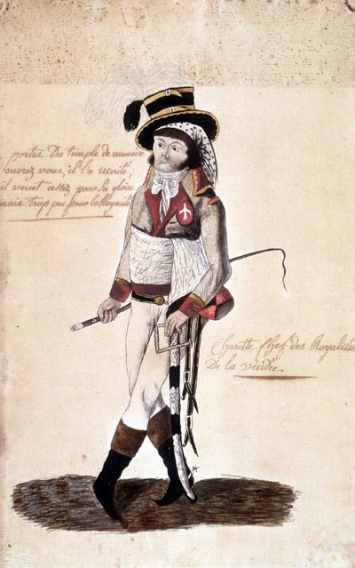 Retrato completo de François Athanase (François-Athanase) de Charette de la Contrie (1763-1796), líder realista da Vendée - Musée Dobrée, Nantes de French School