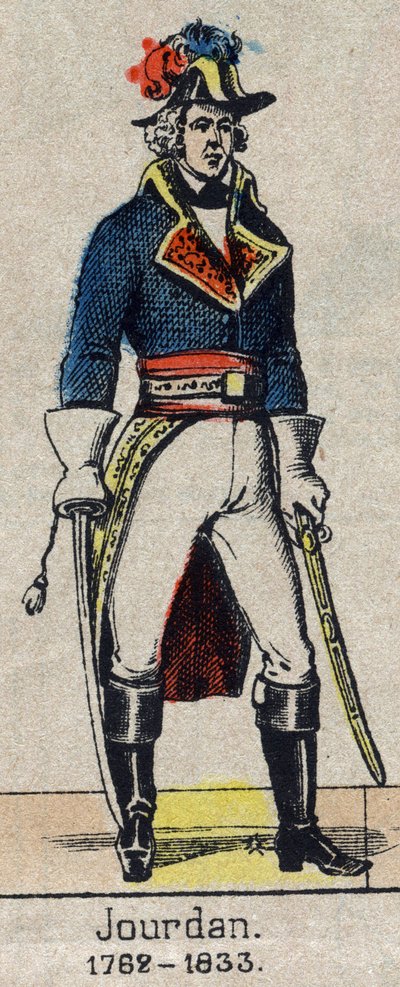 Portrait en pied de Jean Baptiste, Comte Jourdan, marechal de France (1762-1833) Imagem de Epinal do final do século XIX. de French School