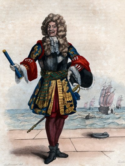 Retrato de Abraham Duquesne (1610-1688), marquês francês e oficial da Marinha. de French School