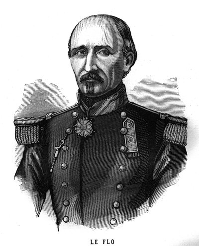 Retrato de Adolphe Le Flo (1804-1887), general do Armee francês e político. Gravura em "Les Illustrations De L