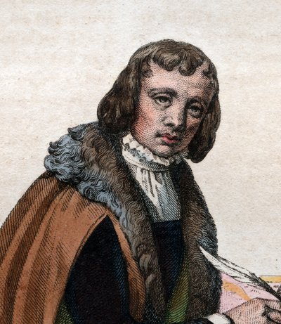Retrato de Alain Chartier (1385-1430), poeta francês e escritor político. de French School