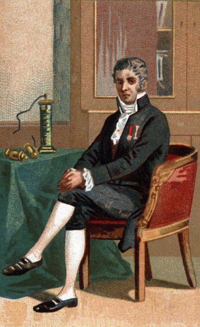Retrato de Alessandro (Alexandre) Volta (1745-1827) Físico italiano. de French School