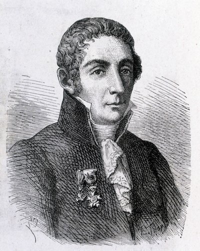 Retrato de Alessandro (Alexandre) Volta (1745 - 1827) - em "Álbum de Ciências; ilustres estudiosos; Grandes Descobertas" 1896. de French School