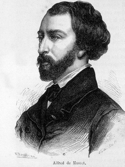 Retrato de Alfred de Musset (1810 - 1857) Escritor francês. de French School