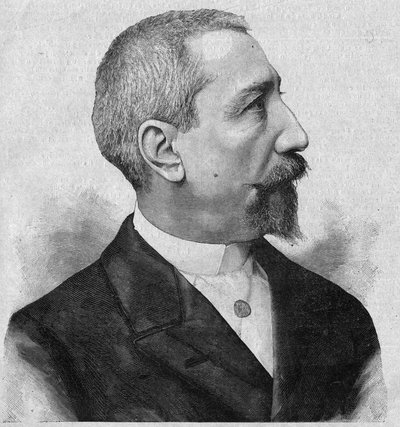 Retrato de Anatole France (1844-1924), romancista e poeta francês, membro da Academia Francaise. Gravura em "La gazette du dimanche", de 6 de fevereiro de French School