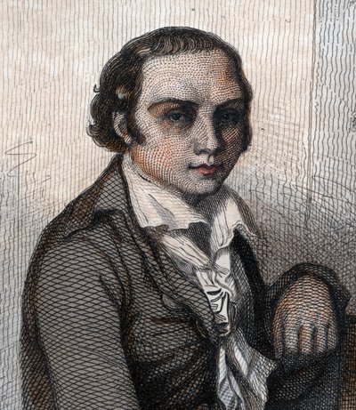 Retrato de Andre Marie Chenier (1762-1794), poeta francês. de French School