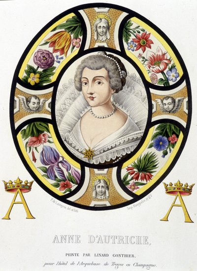Retrato de Ana da Áustria, rainha da França (1601-1666). Fac simile d