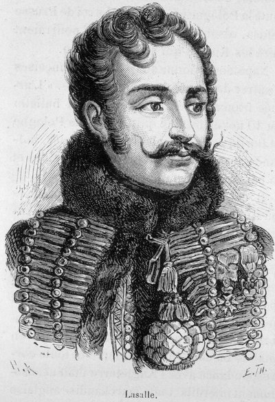 Retrato de Antoine Charles Louis, Conde de Lasalle, General francês (1777 - 1809), morto na Batalha de Wagram - em "L