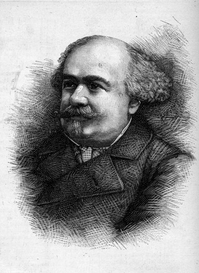 Retrato de Antoine "Tony" Revillon (1832-1898), jornalista e deputado francês. Gravura em "Le Monde Illustré" n°1276 de 10 de setembro de French School