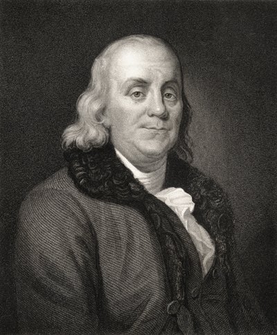 Retrato de Benjamin Franklin (gravura) de French School