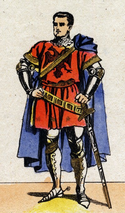 Retrato de Bertrand du Guesclin (Duguesclin) (v. 1320-1380) connetable da França. de French School