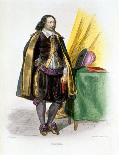 Retrato de Blaise Pascal - em "Le Plutarque Français", de Mennechet de French School