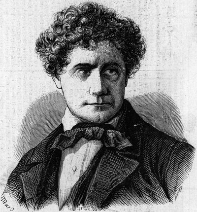 Retrato de Brigham Young (1801-1877), político americano e líder dos mórmons. Gravura em "Le Monde Illustré" n°39 de 9 de janeiro de French School