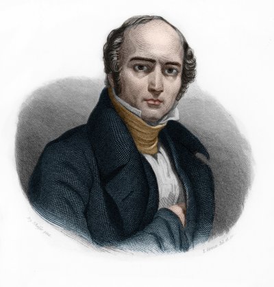 Retrato de Camille Hyacinthe Odilon Barrot (1791-1873), político francês. in "LIBRE DES SPEAKERS" de Louis de Cormenin Timon. 1842. Coleção privada. de French School