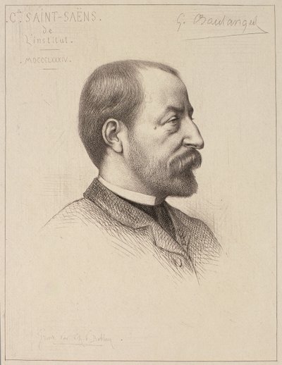 Retrato de Camille Saint-Saens (1835-1921) de French School