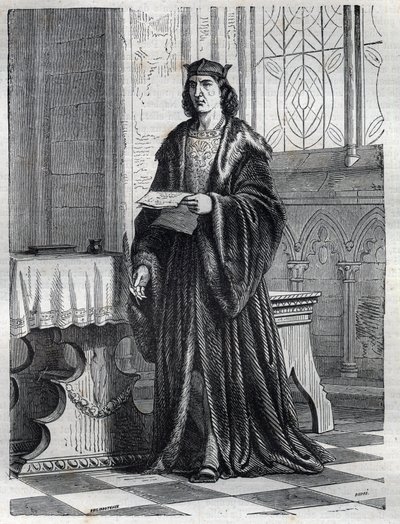 Retrato do Cardeal Pietro Carafa ou Caraffa ou John Peter Caraffa futuro Papa Paulo IV (Paolo IV 1476-1559) Gravação em "História dos Papas (...) Crimes da Rainha Rei e Imperadores através dos séculos" por Maurice Lachatre de French School