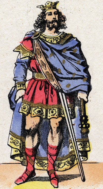 Retrato de Caribert, Rei dos Francos (561-567). de French School