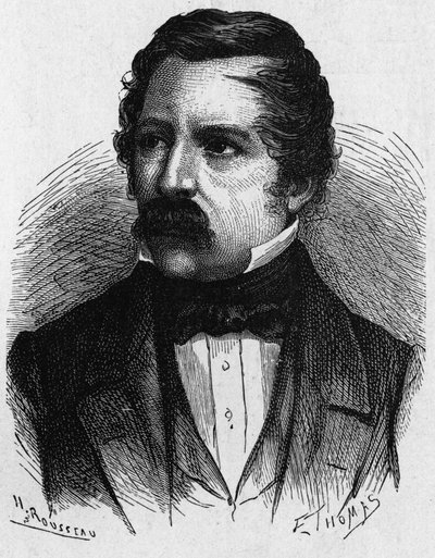 Retrato de Carl (Karl) August von Steinheil (1801-1870), físico alemão, inventor no campo da telegrafia - in “” Album of Science; cientistas ilustres; Grandes descobertas ”” ”1896 de French School