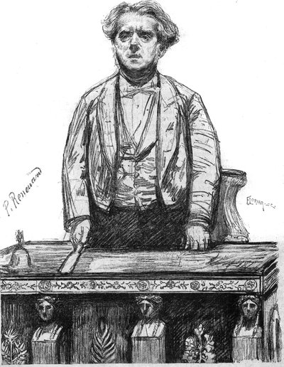 Retrato de Charles Floquet (1828-1896), advogado e político francês. Gravura em "La gazette du dimanche", de 16 de janeiro de French School