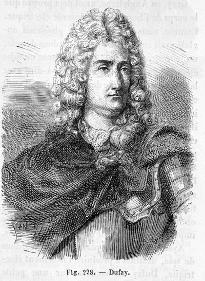 Retrato de Charles François Du Fay (Dufay?) (1698 - 1739), químico e físico francês - em "Histoire de France" de Henri Martin de French School