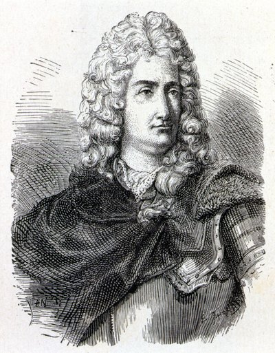 Retrato de Charles François Du Fay (Dufay) (1698 - 1739), químico e físico francês - em “” Album de la Science; cientistas ilustres; Grandes descobertas ”” ”1896. de French School