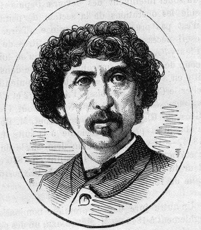 Retrato de Charles Garnier (1825-1898), arquiteto francês. Gravura em "Le Monde Illustré" n°890 de 2 de Maio de 1874. de French School