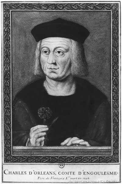 Retrato de Charles de Orleans, Conde de Angoulême, após o original da coleção Roger de Gaignieres (wc no papel) de French School