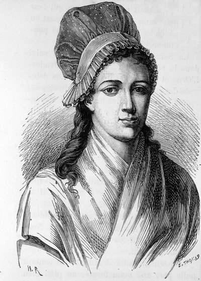 Retrato de Charlotte Corday (1768 - 1793) - em “” L&39;Histoire de France ”” de Henri Martin de French School