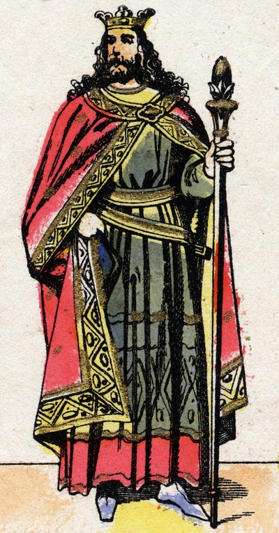 Retrato de Childebert II (v. 570 - 596), Rei da Austrália. de French School