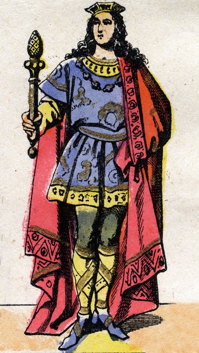 Retrato de Clotaire (Clothaire) III, Rei dos Francos (652-673). de French School