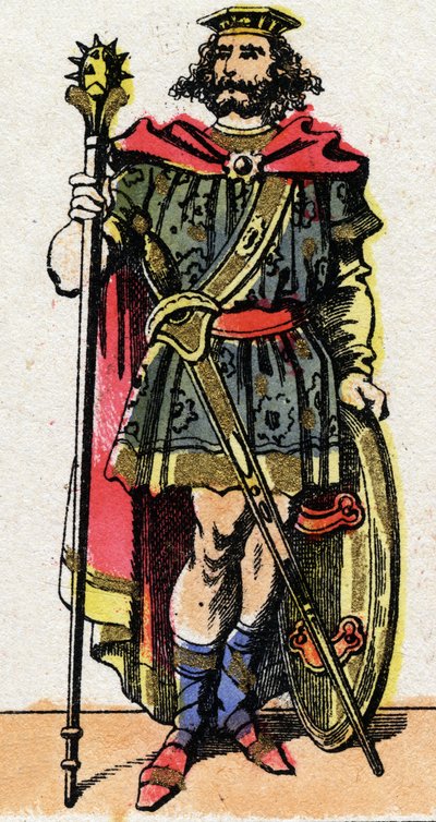 Retrato de Clotaire (Clothaire) I, Rei dos Francos de 511 a 561). de French School