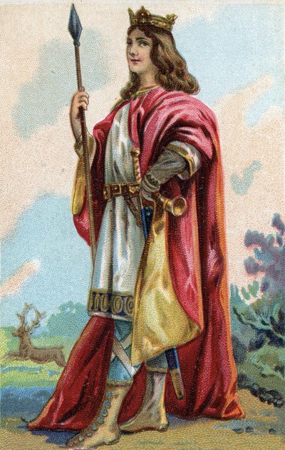 Retrato de Clóvis III, rei dos Francos de 691 a 695. de French School