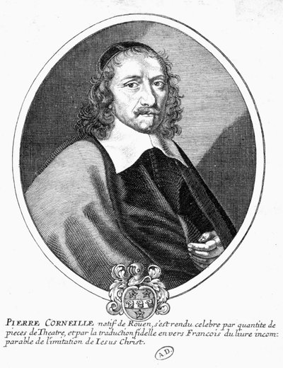 Retrato de Corneille. Gravura do século XIX. de French School
