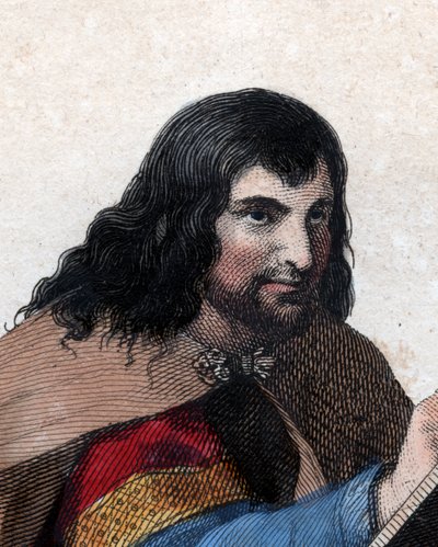 Retrato de Einhard (Eginhard, Einhart, Einard, Einhard) (775-840), erudito e cortesão. de French School