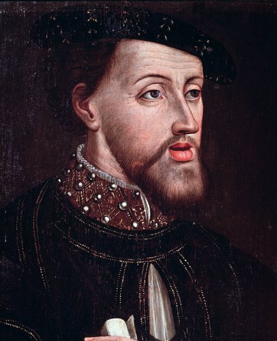Retrato do Imperador Carlos V (1500-1558) Detalhe Pintura anónima da Escola Francesa do século XVI Chantilly musee Conde de French School