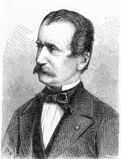 Retrato de Engerth, engenheiro austríaco - em “” Álbum da Ciência; cientistas ilustres; Grandes descobertas ”” ”1896. de French School