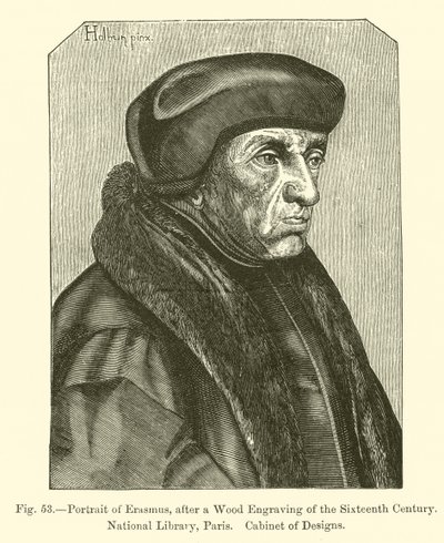 Retrato de Erasmus (gravura) de French School