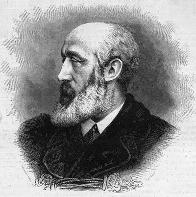 Retrato de Ernest Feydeau (1821-1873), poeta e romancista francês. Gravura em "Le Monde Illustré" n°865 de 8 de novembro de French School