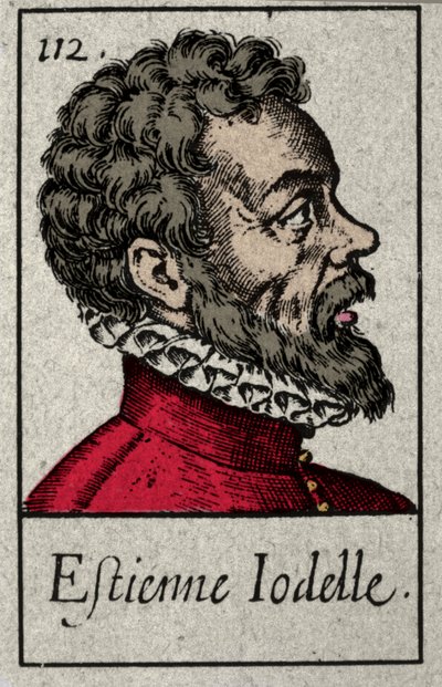 Retrato de Etienne Jodelle (1532-1573), poeta francês membro do movimento Pleiade. Gravura do século XIX. de French School