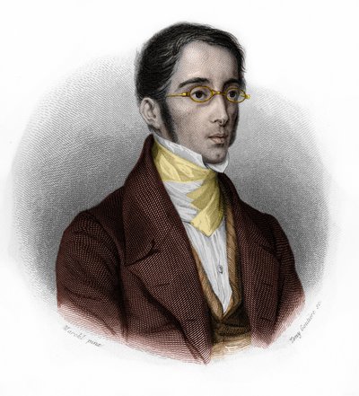 Retrato de Etienne Joseph Louis Garnier-Pages (Garnier Pages) (1801-1841), político francês. in "LIBRE DES SPEAKERS" de Louis de Cormenin Timon. 1842. Coleção privada. de French School