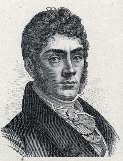 Retrato de Etienne Nicolas Mehul (1763-1817), compositor francês. Gravura a partir de 1889. Coleção particular. de French School